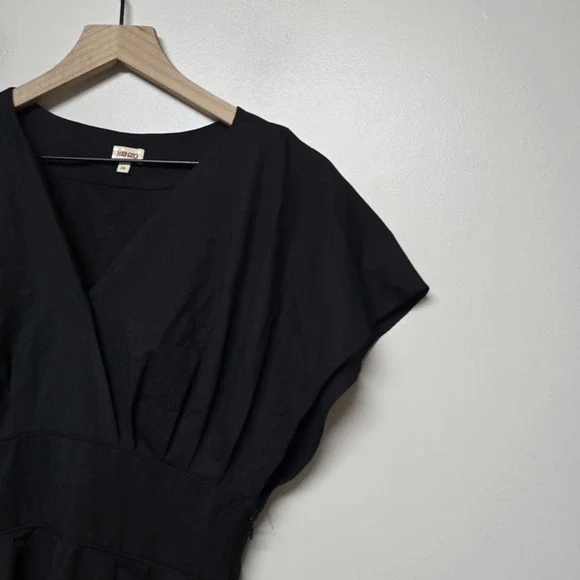Kenzo Womens Black Front Wrap Knee‎ Length Dress Sz 38 Academia Office Business